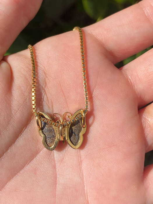 18k opal diamond butterfly slider on chain