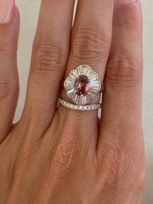 Platinum 950 Natural Diamond Curved Band Ring