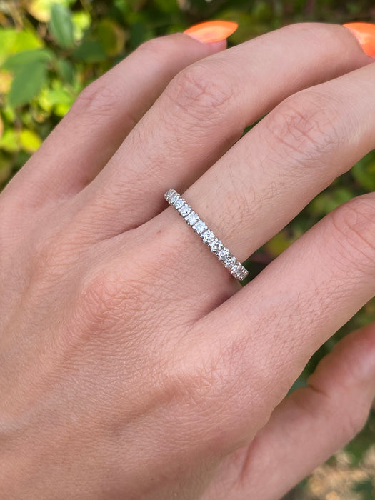 Vintagw Platinum 900 1.05 TCW Diamond Eternity Ring Size 6