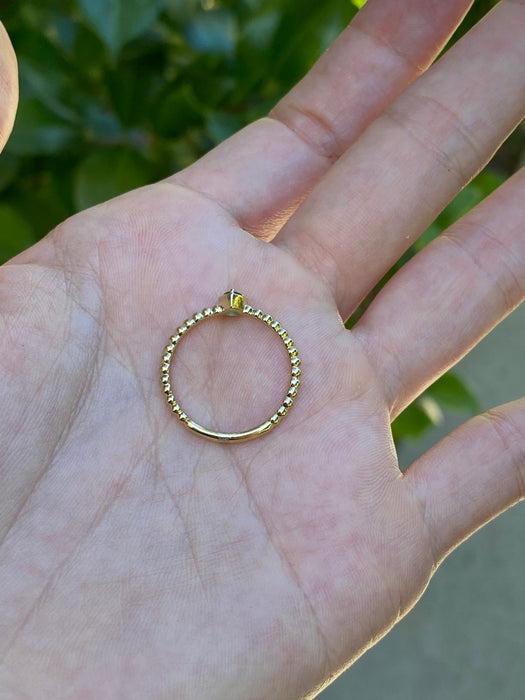 14k emerald bead ring size 6.5