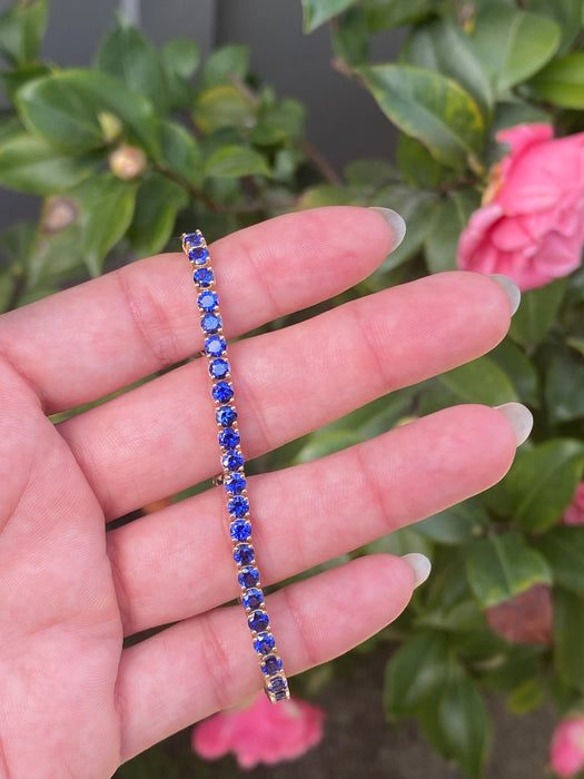 14k blue sapphire tennis bracelet