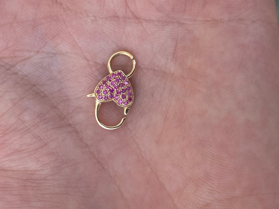 14K Gold Gemstone Clasps & Connectors – Diamond, Ruby, Sapphire, Emerald Carabiners & Heart Links