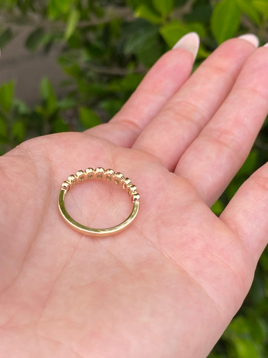 14K Gold Bezel Set Oval Lab Diamond Ring