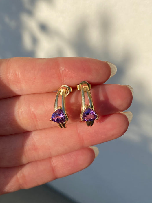 14k trillion amethyst earrings