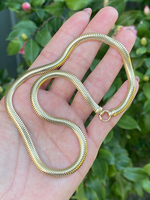 10k 5.2mm wide snake necklace chain 15.4”