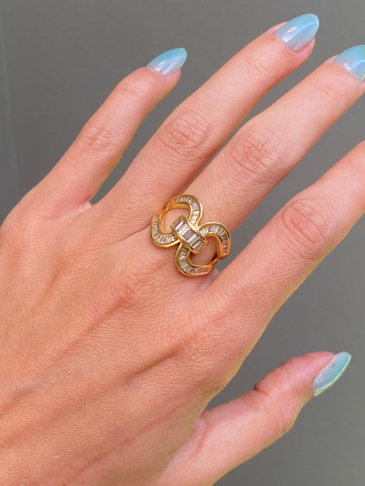 18k diamond baguette ring size 8