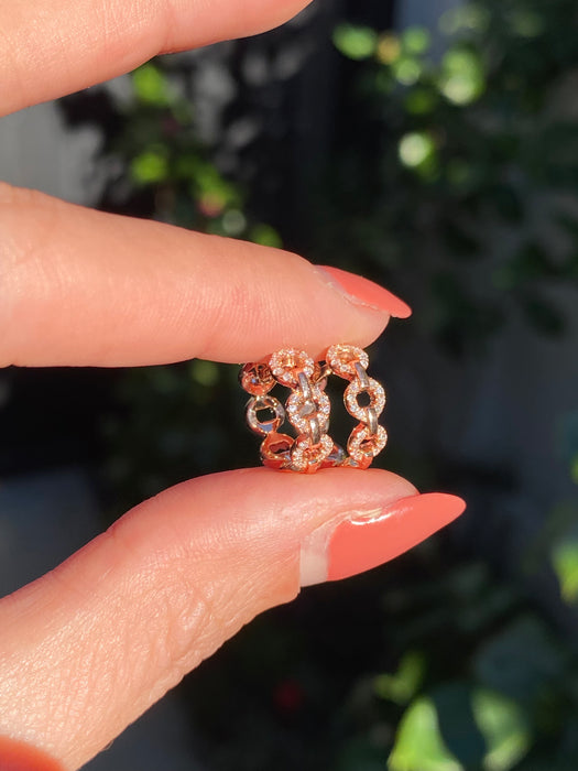 14k rose gold diamond huggie earrings
