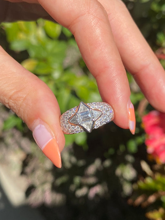 Platinum 18k diamond ring size 6.25