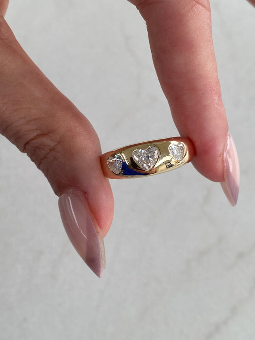 14K Gold 1.4 Carat Heart Lab Diamond Ring Size 7