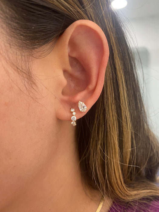 14K 0.62 TCW Graduated Lab Diamond Huggies