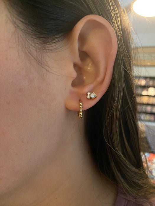 14k bubble huggie earrings