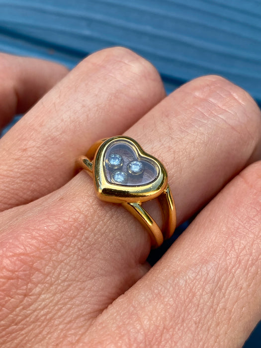 Vintage 18k Chopard Happy Diamonds Heart Ring