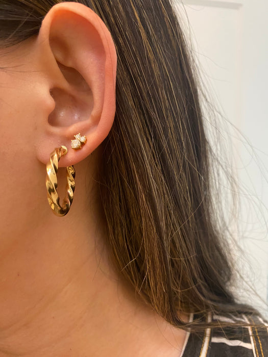 14k twisted hoop earrings