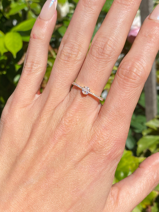 14K Rose Gold Diamond Circle Ring