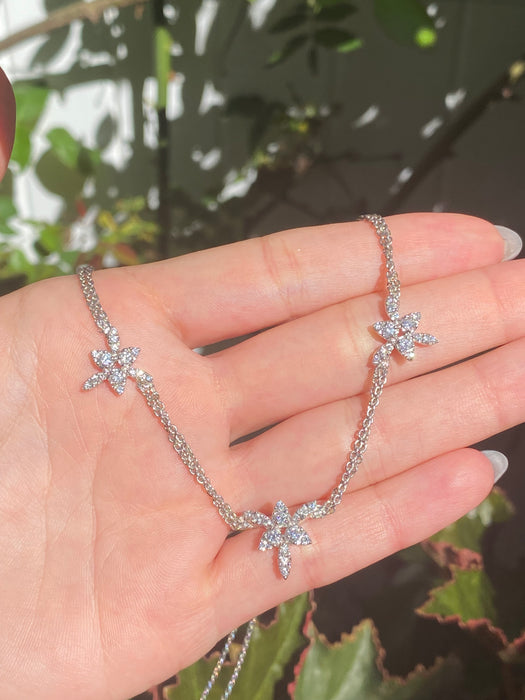 18k white gold 1 carat diamond necklace 16.25”