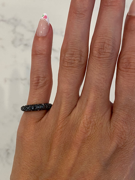 14K Gold Pavé Natural Black Diamond Ring