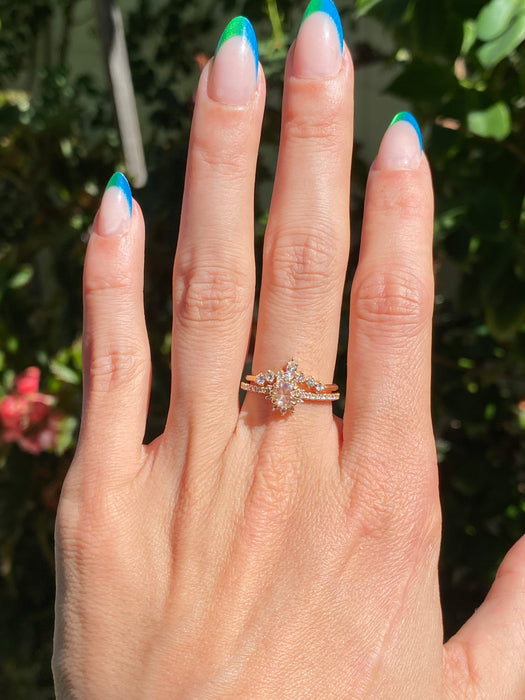 14k rose cut 1 carat Diamond ring size 6