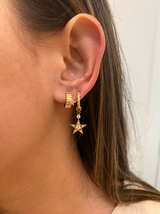 14k lab diamond star pendant