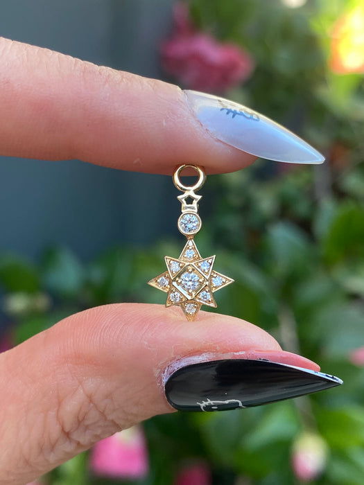 14k lab diamond star pendant