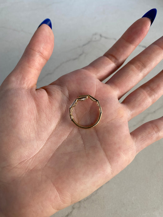 14K Tapered Baguette Lab Diamond Bypass Ring