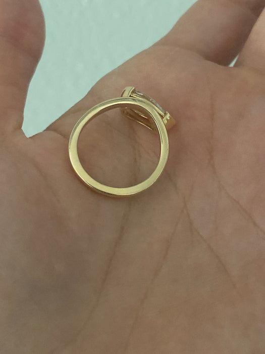 14K Gold 2.03ct IGI Certified Lab Diamond Pear Step-Cut Ring