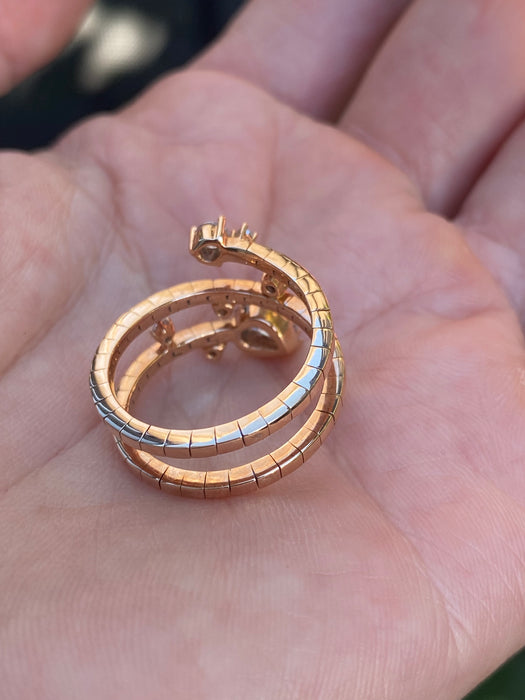 18K Rose Gold Diamond Triple Bypass Coil Ring by Penny Preville