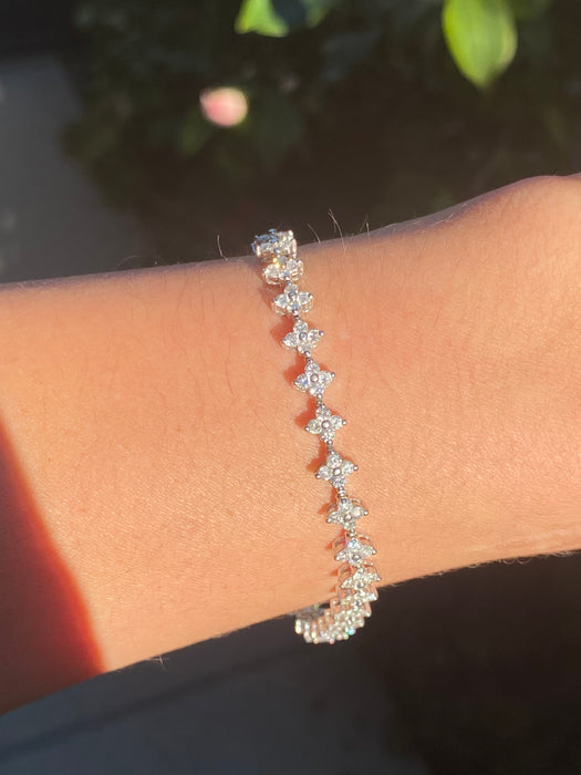 Platinum 850 3 carat diamond tennis bracelet