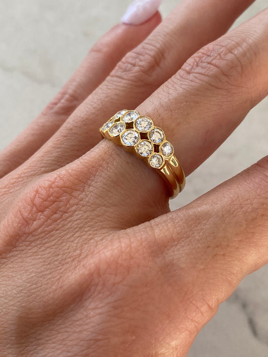 Vintage 18K Gold 1.1 Carat Bezel Set Diamond Ring