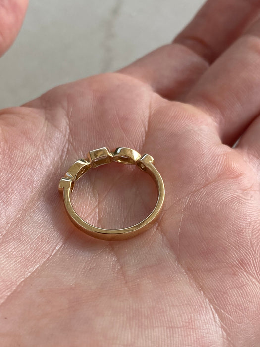 14K Gold Mixed Shape Bezel Set Lab Diamond Ring