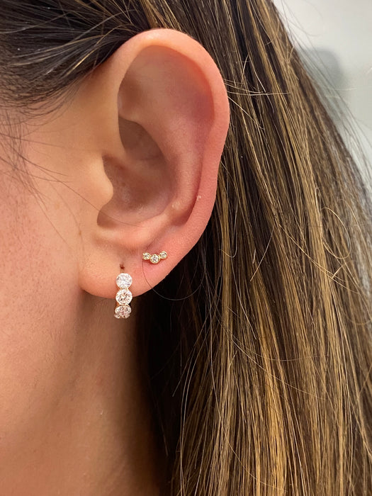 14K Lab Diamond Curve Stud Earring