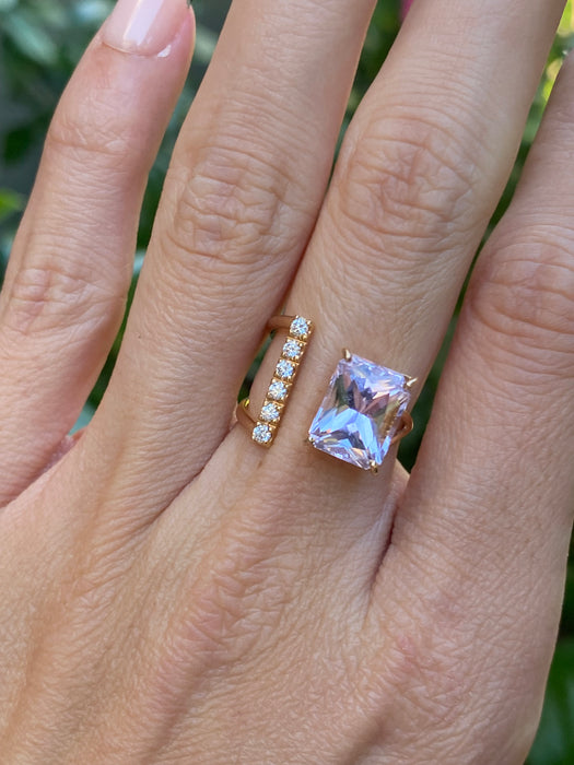 18k rose gold Kunzite diamond ring size 5.25