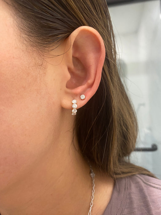 14K Lab Diamond Invisible Set Single Stud Flat Back Earring – 0.17 CTW