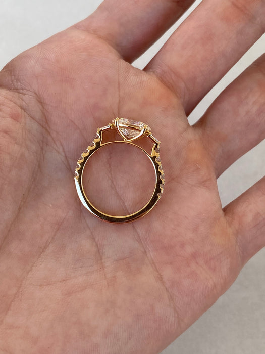 14K 2.09 TCW East-West Oval Lab Diamond & Baguette Ring