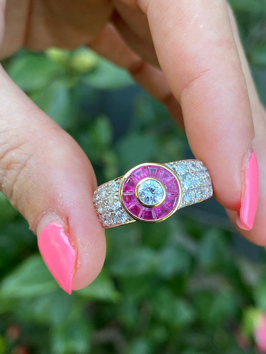 18k ruby and diamond ring size 8