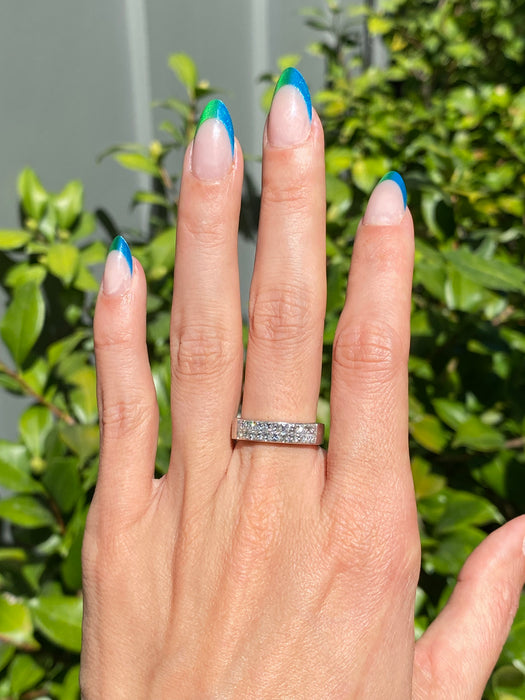 Platinum diamond invisible set ring size 7