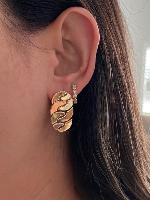 14k curb link earrings