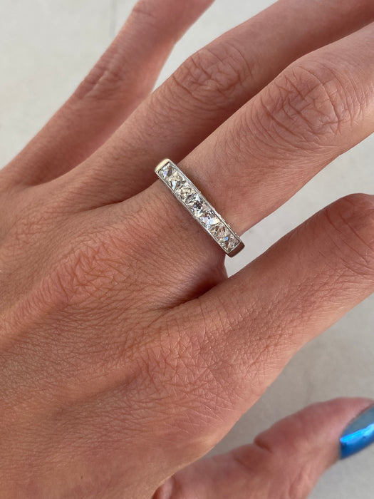 Antique French Platinum 850 French Cut Diamond Ring — Circa 1910