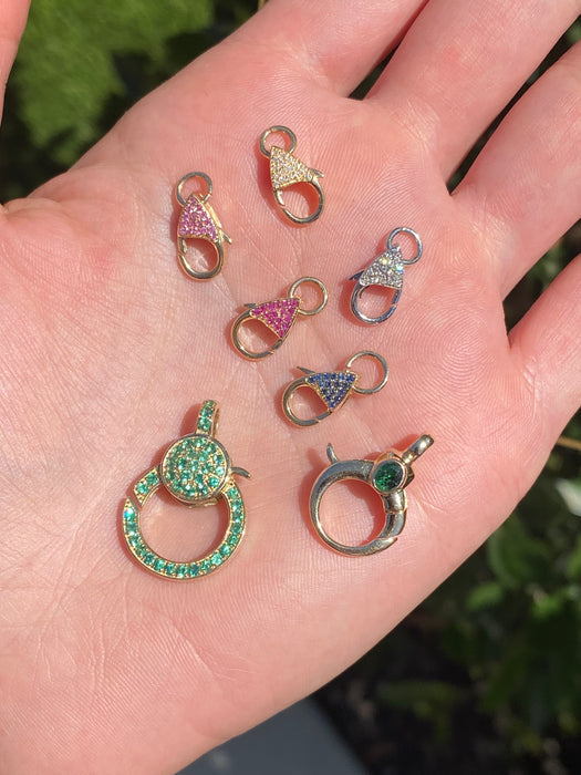 14K Gold Gemstone & Diamond Clasps