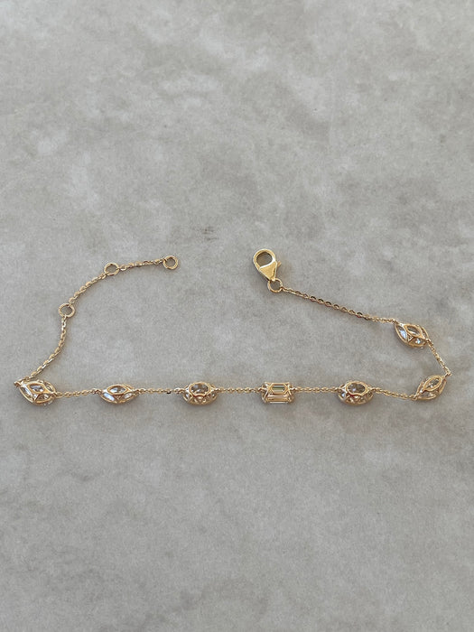 14K 3.5 TCW Lab Diamond Seven-Stone Bracelet