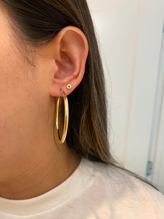 14k 1.85” by 3mm hoop earrings