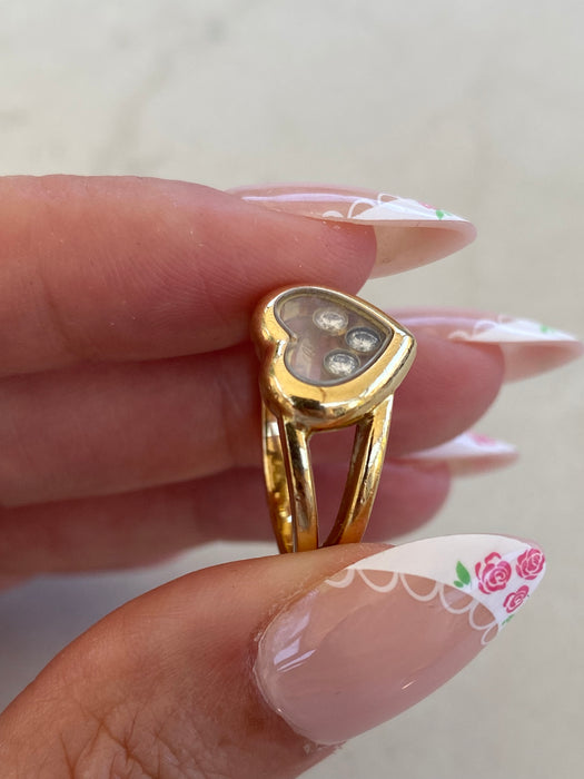 Vintage 18K Chopard Happy Diamonds Heart Ring