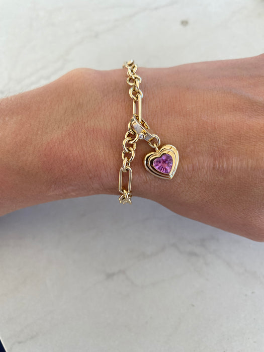 14K Gold Paperclip & Rolo Link Bracelet