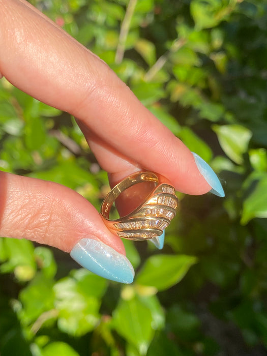 18k diamond baguette ring size 6.75