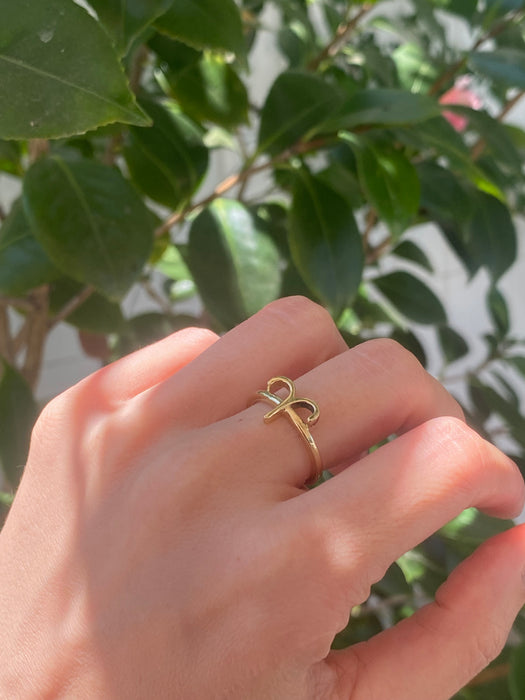 14k Aries zodiac ring size 6