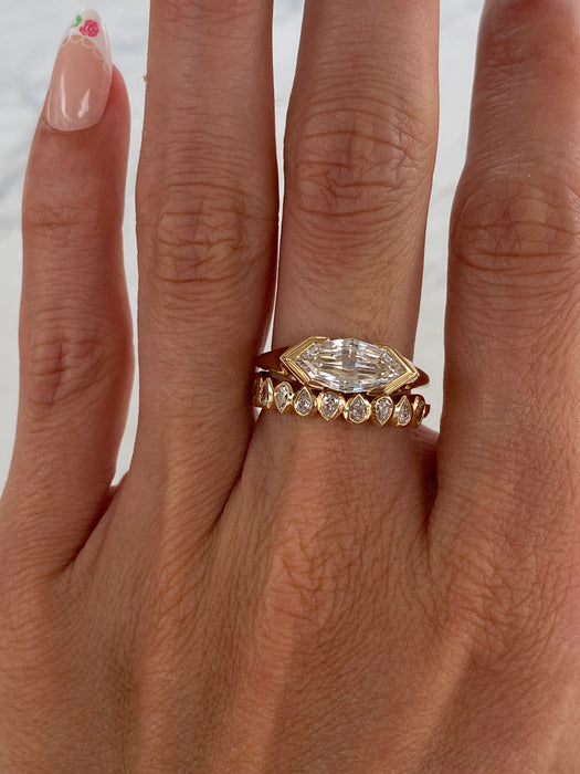 14K Gold 1.62 CT Marquise Cut Lab Diamond Ring IGI Certified