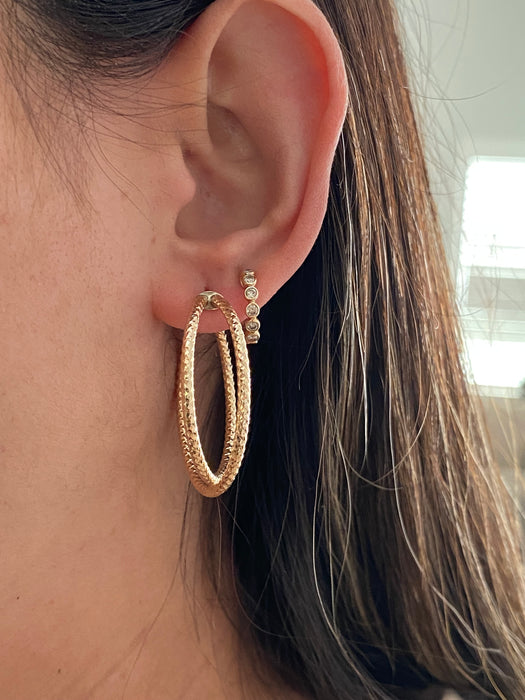 14k braided hoop earrings