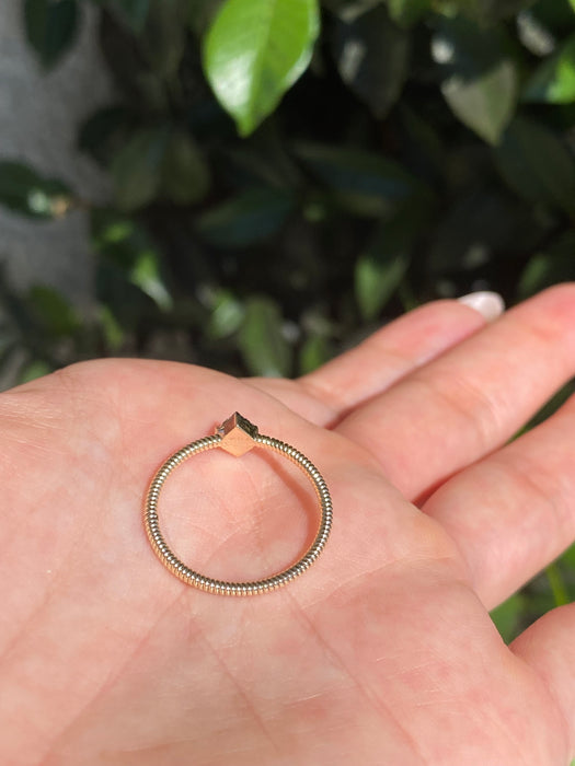 14k diamond coil ring size 6.5