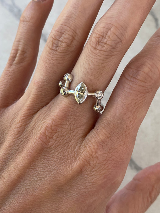 Vintage Platinum 900 Natural Diamond Constellation Ring – 0.97 TCW