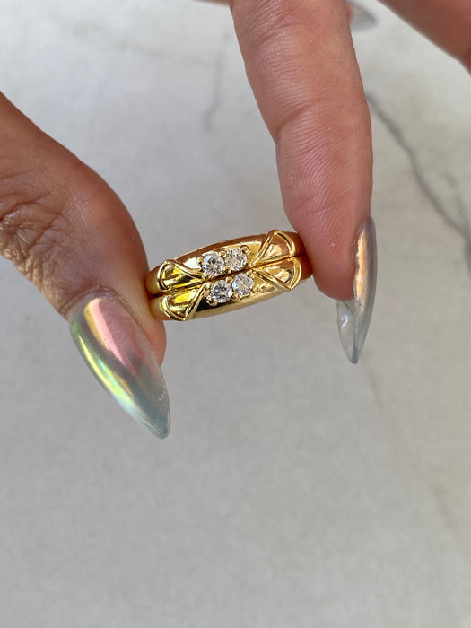 Vintage 18K Gold Convertible Diamond Ring – Hidden Diamond Reveal