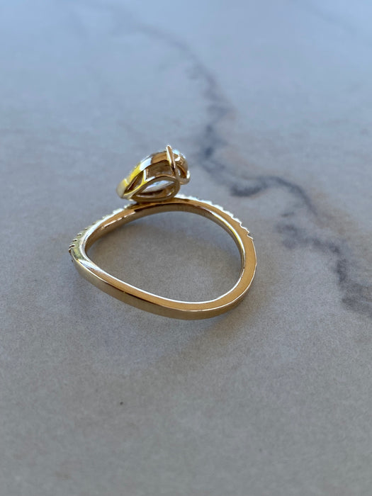 14K Wavy Pear Lab Diamond Ring — 1.27 TCW
